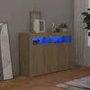 Image de Buffet avec lumières LED chêne sonoma 115,5x30x75 cm