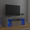 Image de Meuble TV avec lumières LED gris béton 120x35x40 cm