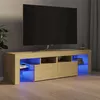 Image de Meuble TV avec lumières LED Chêne sonoma 140x36,5x40 cm