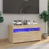 Image de Meuble TV avec lumières LED Chêne sonoma 75x35x40 cm