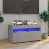 Image de Meuble TV avec lumières LED Gris béton 75x35x40 cm