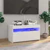Image de Meuble TV avec lumières LED Blanc brillant 75x35x40 cm