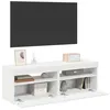 Image de Meubles TV avec lumières LED 2 pcs Blanc 60x35x40 cm