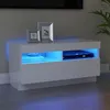 Image de Meuble TV avec lumières LED blanc brillant 80x35x40 cm