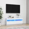 Image de Meuble TV avec lumières LED Blanc 100x35x40 cm