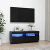 Image de Meuble TV avec lumières LED noir 100x35x40 cm