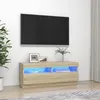 Image de Meuble TV avec lumières LED chêne sonoma 100x35x40 cm