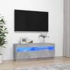 Image de Meuble TV avec lumières LED gris béton 100x35x40 cm