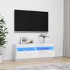 Image de Meuble TV avec lumières LED blanc brillant 100x35x40 cm