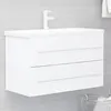Image de Armoire d évier Blanc 80x38,5x48 cm Bois d'ingénierie