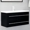 Image de Armoire d évier Noir 100x38,5x48 cm Bois d'ingénierie