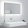 Image de Miroir à LED de salle de bain Gris béton 80x8,5x37 cm Acrylique