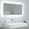 Image de Miroir à LED de salle de bain Gris béton 90x8,5x37 cm Acrylique