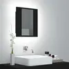 Image de Armoire à miroir de salle de bain LED Noir 40x12x45cm Acrylique