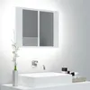 Image de vidaXL Badkamerkast met spiegel en LED 60x12x45 cm acryl wit804956