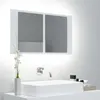 Image de Armoire salle de bain à miroir LED Blanc 80x12x45 cm Acrylique