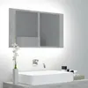 Image de Armoire de salle de bain à miroir LED Gris béton Acrylique
