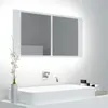 Image de vidaXL Badkamerkast met spiegel en LED 90x12x45 cm acryl wit804972