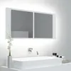 Image de Armoire salle de bain à miroir LED Blanc 100x12x45 cm Acrylique