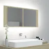 Image de vidaXL Armoire à miroir à LED de bain Chêne sonoma 100x12x45 Acrylique