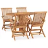 Image de vidaXL Mobilier à Dîner d'Extérieur Pliable 5 pcs Ensemble de Salle à Manger de Patio Salon de Jardin Table et Chaises de 3059975