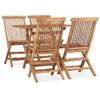 Image de vidaXL Mobilier à Dîner d'Extérieur Pliable 5 pcs Ensemble de Salle à Manger de Jardin Table et Chaises de Terrasse Patio 3059976