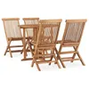 Image de vidaXL Mobilier à Dîner d'Extérieur Pliable 5 pcs Ensemble de Salle à Manger de Jardin Table et Chaises de Patio Terrasse 3059977