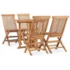 Image de vidaXL Mobilier à Dîner d'Extérieur Pliable 5 pcs Table et Chaises de Terrasse Ensemble de Salle à Manger de Jardin Patio 3059979