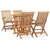 Image de vidaXL Mobilier à Dîner d'Extérieur Pliable 5 pcs Table et Chaises de Terrasse Ensemble de Salle à Manger de Patio Jardin 3059980