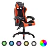 Image de vidaXL Racestoel met RGB LED-verlichting kunstleer oranje en zwart288002