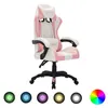 Image de Fauteuil de jeux vidéo avec LED RVB Rose et noir Similicuir