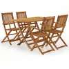 Image de Ensemble à manger de jardin pliable 5 pcs Bois d acacia solide