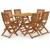 Image de vidaXL Mobilier à Dîner de Jardin Pliable 7 pcs Table et Chaises de Patio Ensemble de Salle à Manger d'Extérieur Salon de 3060194