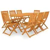 Image de Ensemble à manger de jardin pliable 9 pcs bois d acacia solide