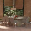 Image de Ensemble à manger de jardin 9 pcs Résine tressée Marron