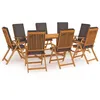 Image de Salon de jardin vidaxl bois 9 personnes 9 pieces