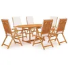 Image de Salon de jardin Vidaxl bois massif bois 7 pieces 7 personnes