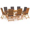 Image de Salon de jardin VIDAXL bois 9 personnes 9 pieces