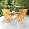 Image de Ensemble à manger de jardin 5 pcs Bois de teck massif