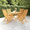 Image de Salon de jardin 5 pcs Bois de teck massif