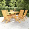 Image de Salon de jardin Vidaxl bois bois 7 pieces 60 x 60 x 60 6 personnes