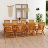 Image de vidaXL Salon de Jardin 9 pcs Ensemble de Salle à Manger Table et Chaises à Dîner Mobilier de Repas Patio Extérieur Bois 3059613