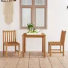 Image de Ensemble à manger de jardin 3 pcs Bois de teck solide