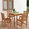 Image de vidaXL Ensemble de salle à manger de jardin 5 pièces 80 x 80 cm en bois de teck massif 3059922