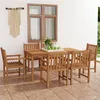 Image de Ensemble à manger de jardin 7 pcs Bois de teck massif