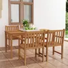 Image de Ensemble de salle à manger de jardin 5 pcs bois de teck solide