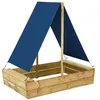 Image de vidaXL Bac à Sable avec Toit Equipement de Jeu Divertissement en Plein Air Enfants Tout-Petits Extérieur 80x60x97,5 cm Bois 3059958