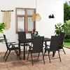 Image de Ensemble à manger de jardin 7 pcs noir