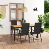 Image de Ensemble à manger de jardin 5 pcs noir et marron