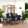 Image de vidaXL Ensemble de Salle à Manger de Jardin 9 pcs Mobilier à Dîner de Patio Meubles de Repas de Terrasse Salon de Jardin 3060063